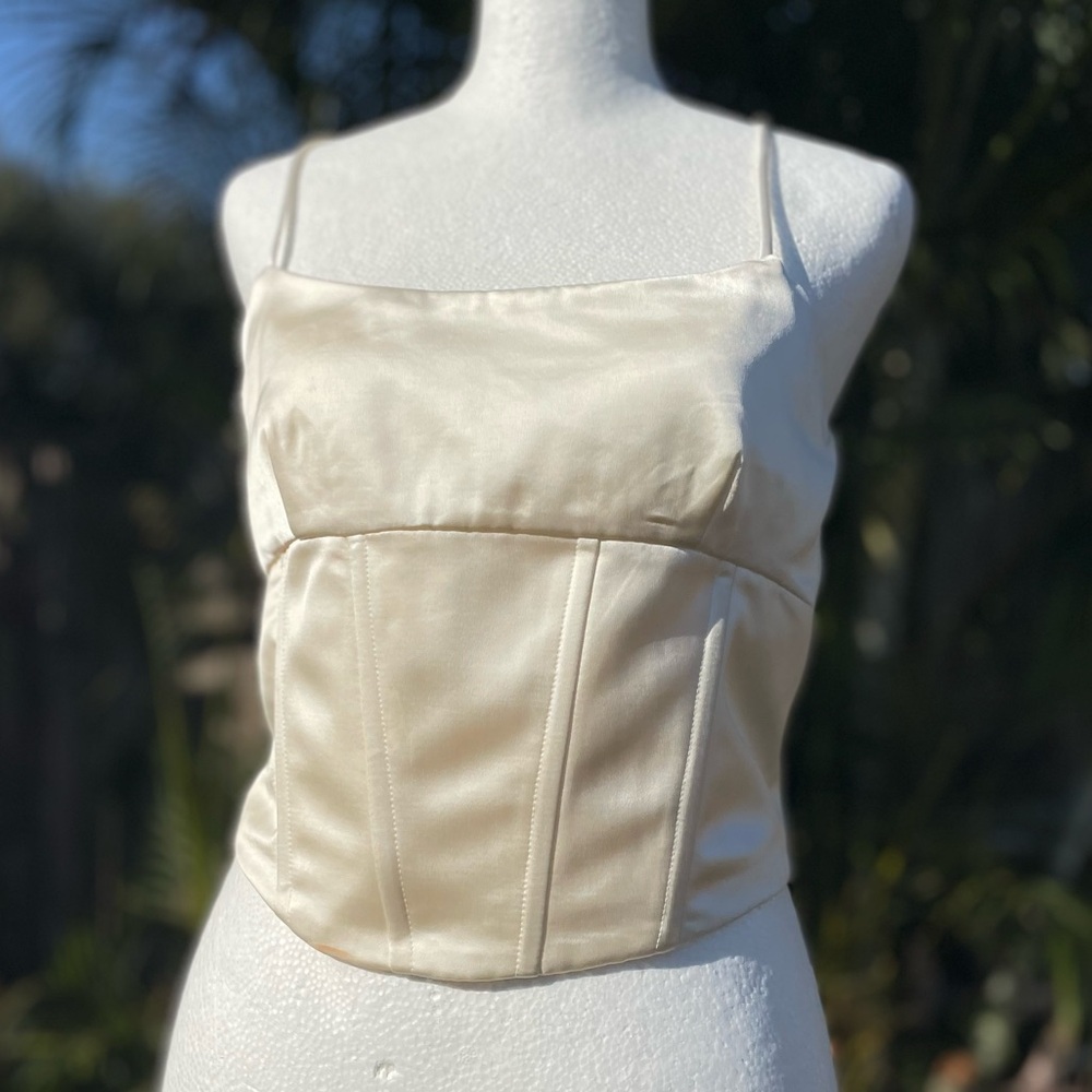 Jason Wu Cream Crop Tank Size Medium
